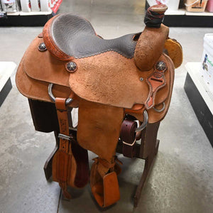 15.5" USED TESKEY'S ROPING SADDLE Saddles TESKEY'S SADDLERY LLC   