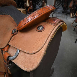 15.5" USED TESKEY'S ROPING SADDLE Saddles TESKEY'S SADDLERY LLC   