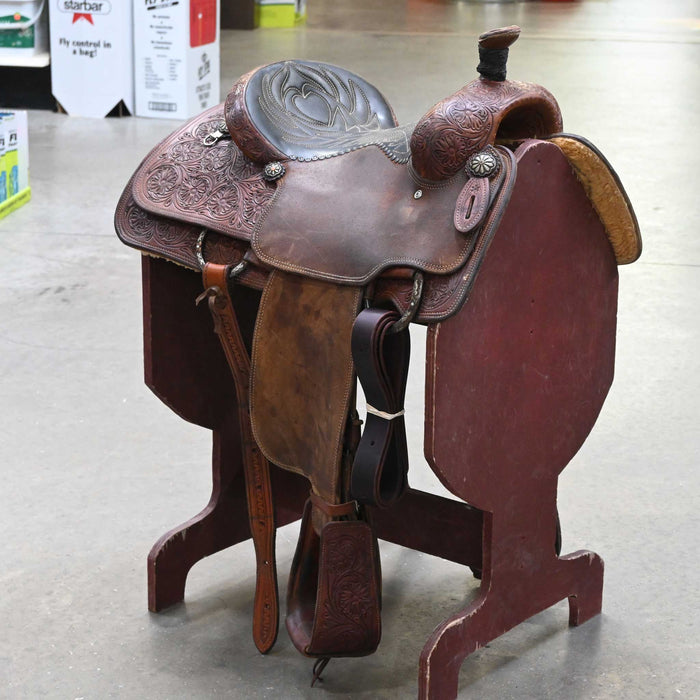 14" USED CACTUS RELENTLESS TEAM ROPING SADDLE