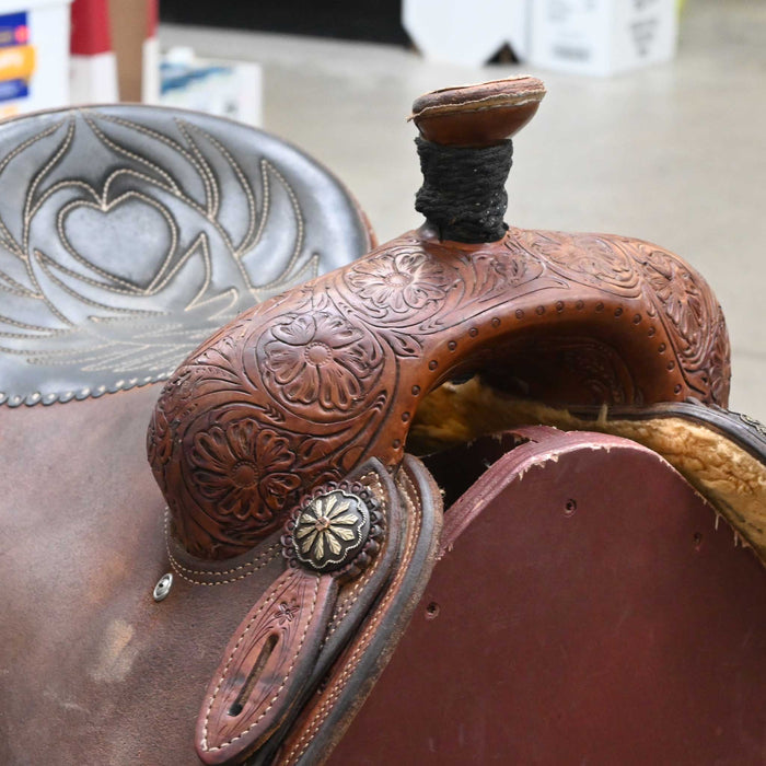 14" USED CACTUS RELENTLESS TEAM ROPING SADDLE