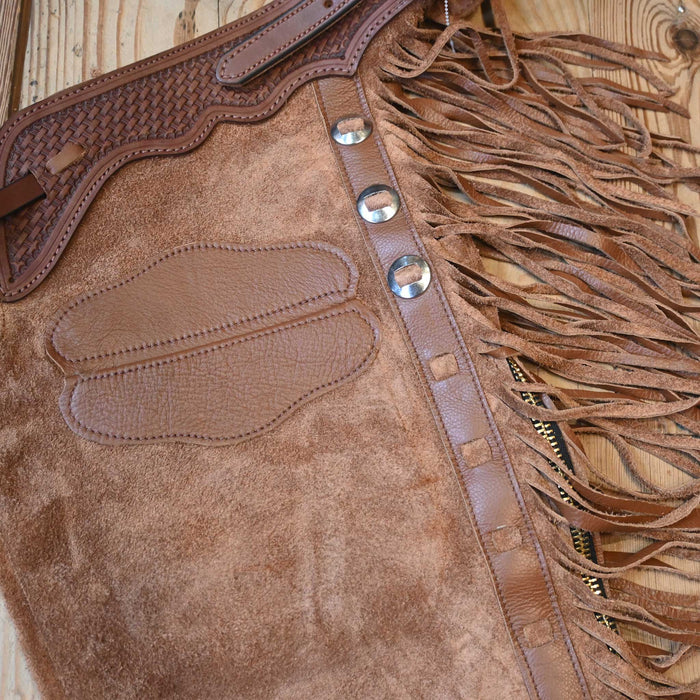 Teskey's Medium Roughout Brown Shotgun Chaps 2367