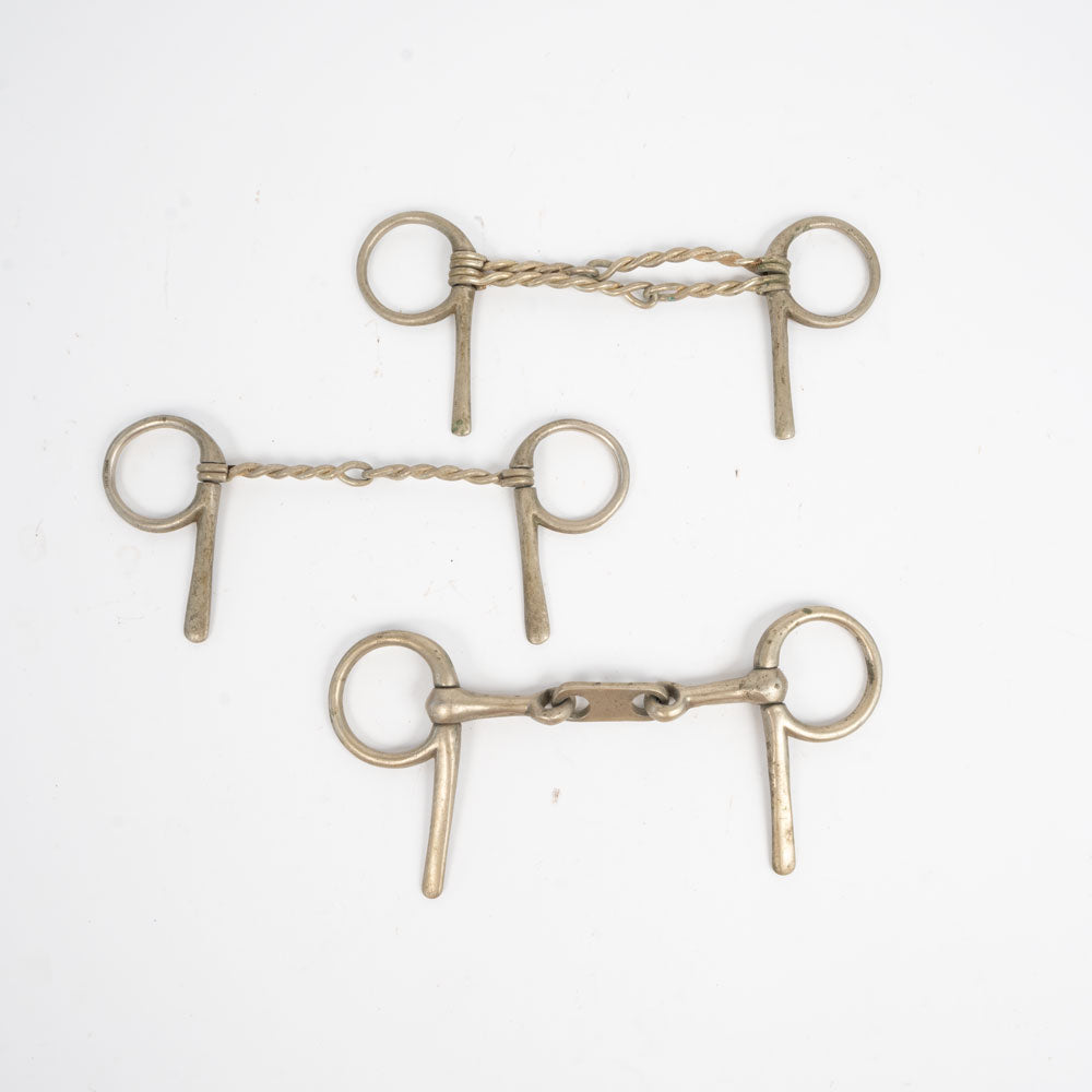 Used Brass Half Cheek Snaffle Bits Set Of 3 Sale Barn TESKEY'S   