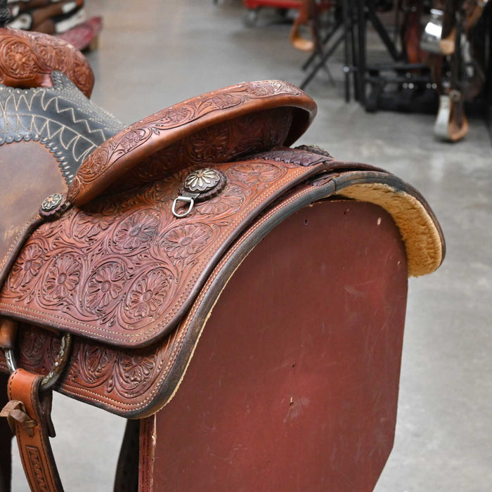 14" USED CACTUS RELENTLESS TEAM ROPING SADDLE