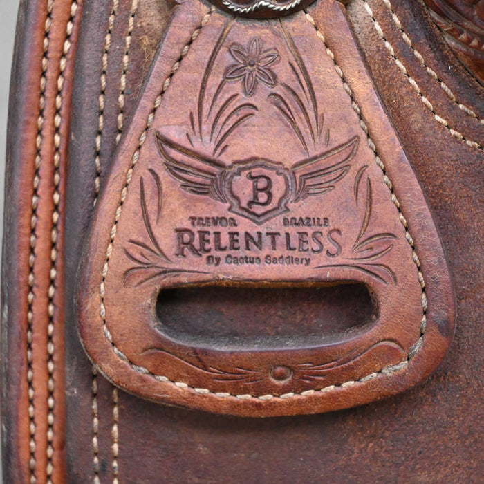 14" USED CACTUS RELENTLESS TEAM ROPING SADDLE