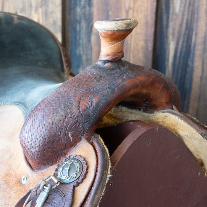 15" USED TESKEY'S TEAM ROPING SADDLE