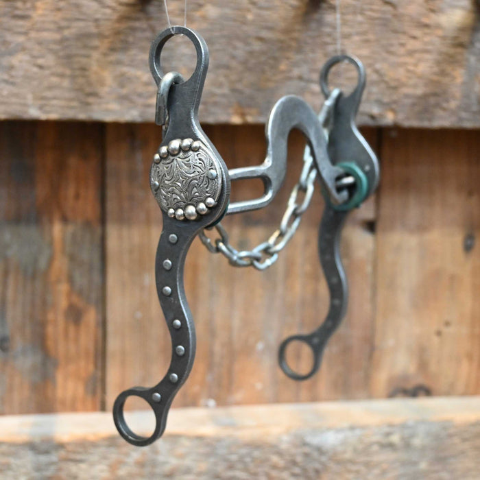 Paul Petska Solid Port Bit w/Silver Dotted Concho