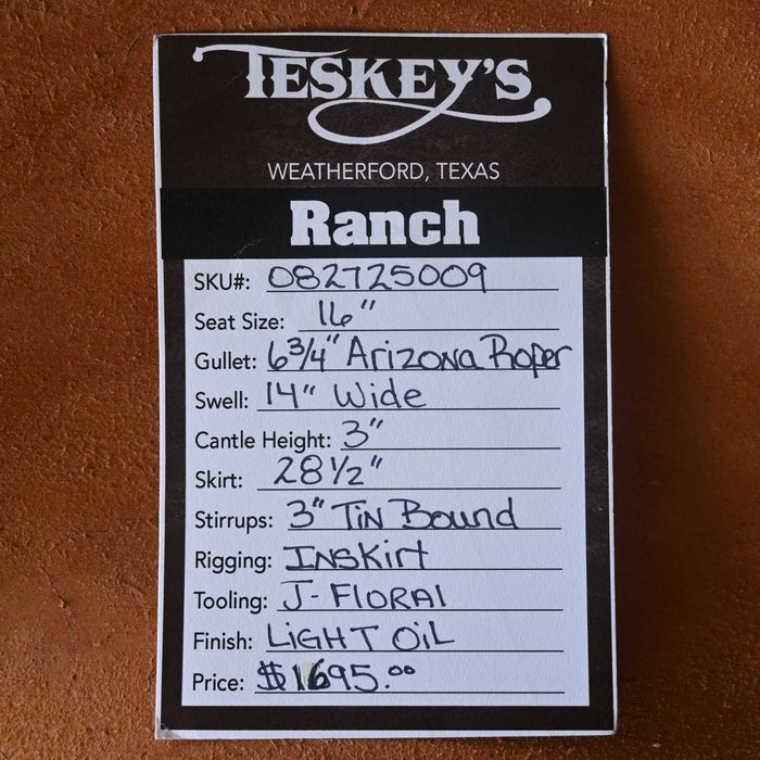16" TESKEY'S RANCH SADDLE