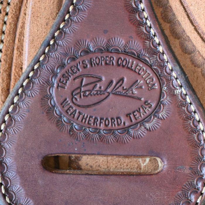14.5" USED PATRICK SMITH TEAM ROPING SADDLE