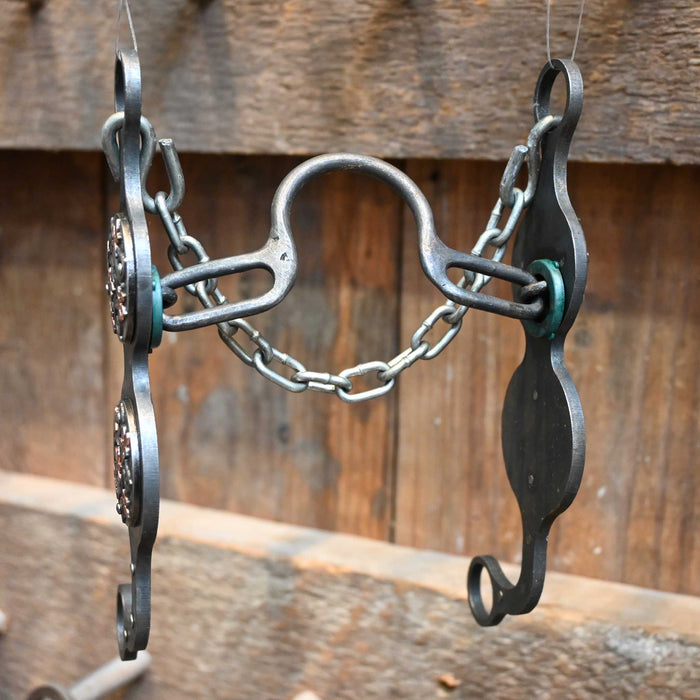 Paul Petska Solid Port Bit w/Copper Flower Conchos