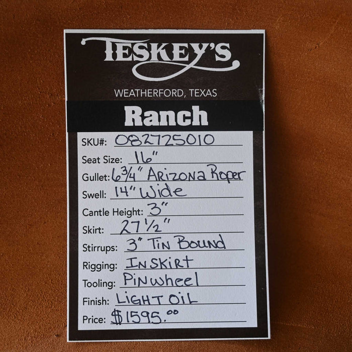 16" TESKEY'S RANCH SADDLE