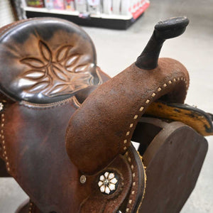 13.5" USED DOUBLE J POZZI PRO BARREL SADDLE