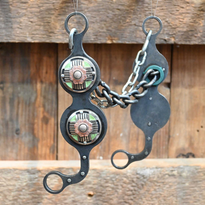 Paul Petska Chain Bit w/Turquoise Floral Conchos