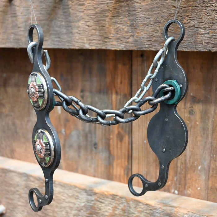 Paul Petska Chain Bit w/Turquoise Floral Conchos