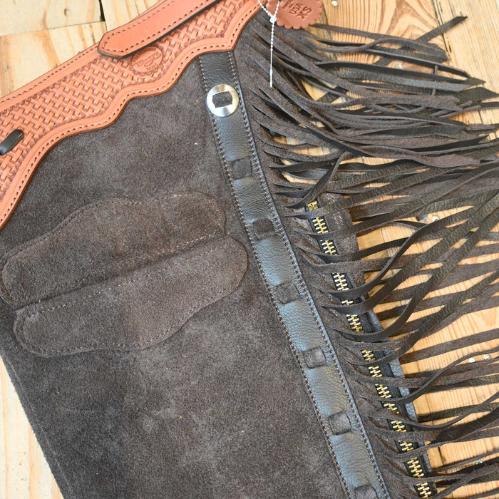 Teskey's X-Small Roughout Dark Chocolate Shotgun Chaps 2373