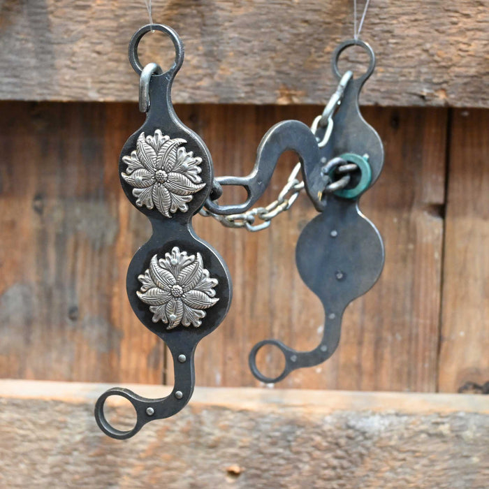 Paul Petska Washer Ported Chain Bit w/Flower Conchos