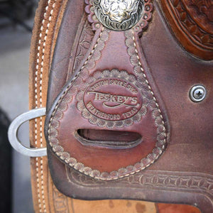 15" USED TESKEY'S CALF ROPING SADDLE Saddles TESKEY'S SADDLERY LLC   