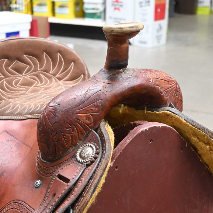 15.5" USED CORRIENTE TEAM ROPING SADDLE