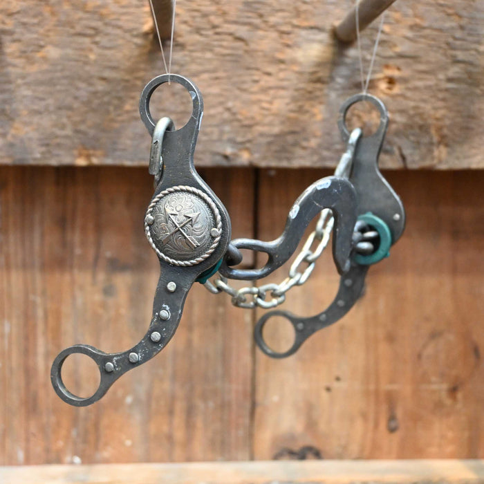 Paul Petska Washer Ported Chain Bit w/Silver Arrow Concho