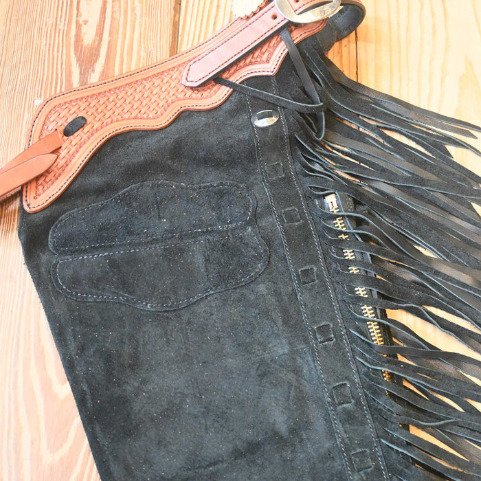 Teskey's X-Small Roughout Black Shotgun Chaps 2375