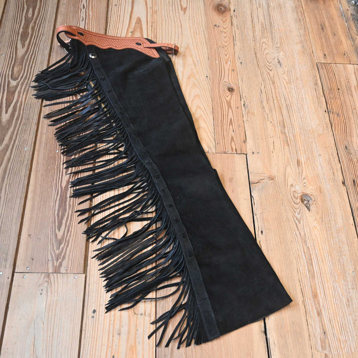 Teskey's X-Small Roughout Black Shotgun Chaps 2375