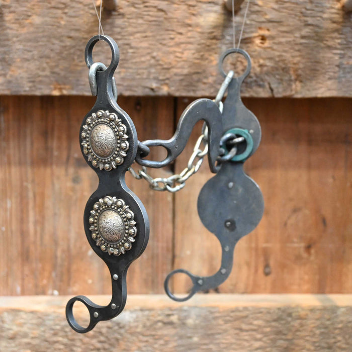 Paul Petska Washer Ported Chain Bit w/Classic Silver Conchos