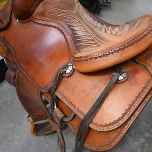 15.5" USED COATS ROPING SADDLE Saddles Coats Saddlery   