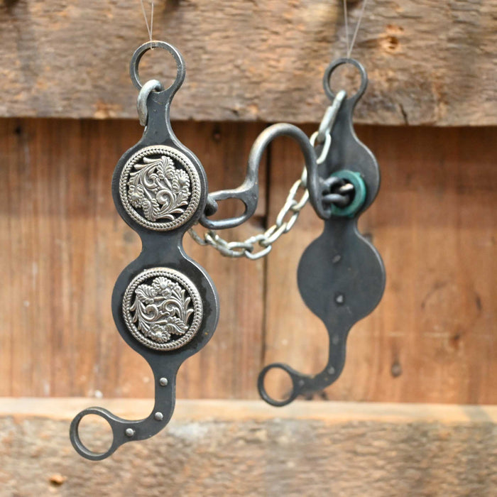 Paul Petska Ported Chain Bit w/Silver Floral Conchos Tack - Bits Paul Petska