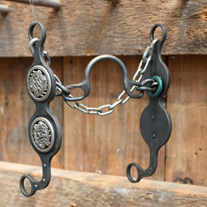 Paul Petska Ported Chain Bit w/Silver Floral Conchos Tack - Bits Paul Petska