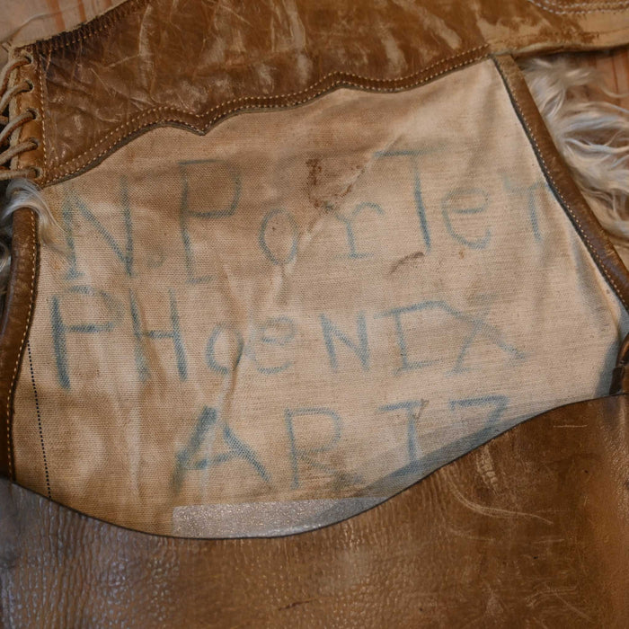 Vintage N. Porter Rare White Angora Woolie Chaps