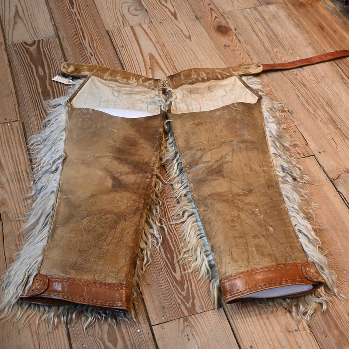 Vintage N. Porter Rare White Angora Woolie Chaps