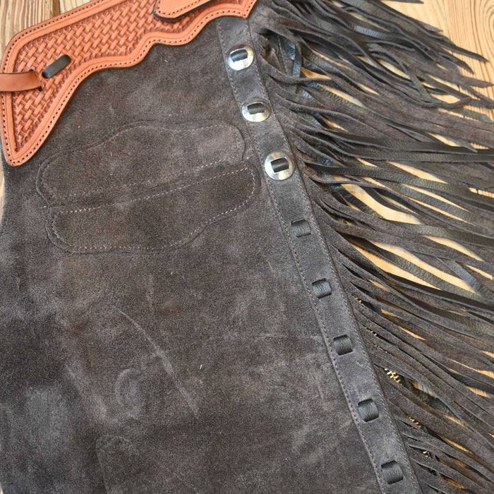 Teskey's Large Roughout Dark Brown Shotgun Chaps 2377