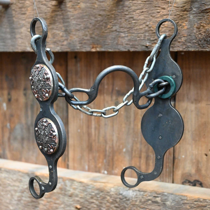 Paul Petska Ported Chain Bit w/Silver Star Conchos