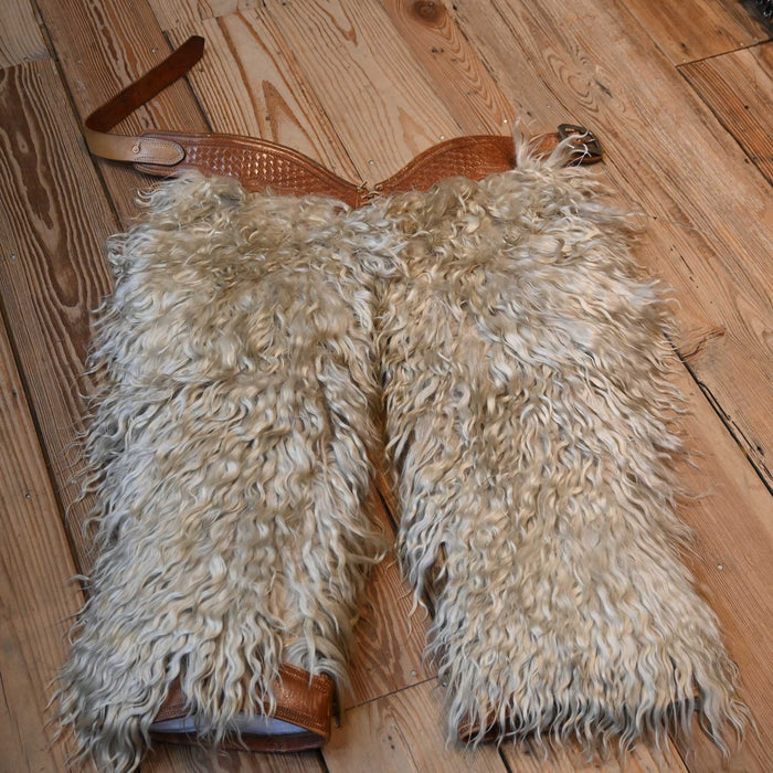 Vintage N. Porter Rare White Angora Woolie Chaps