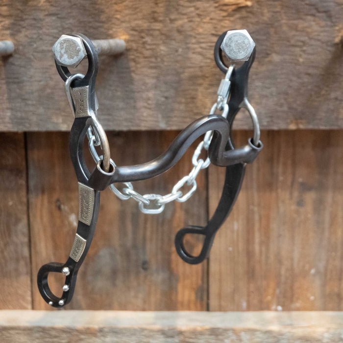 Tristan Mahoney Silver Mounted Solid Port Gag Bit 2214