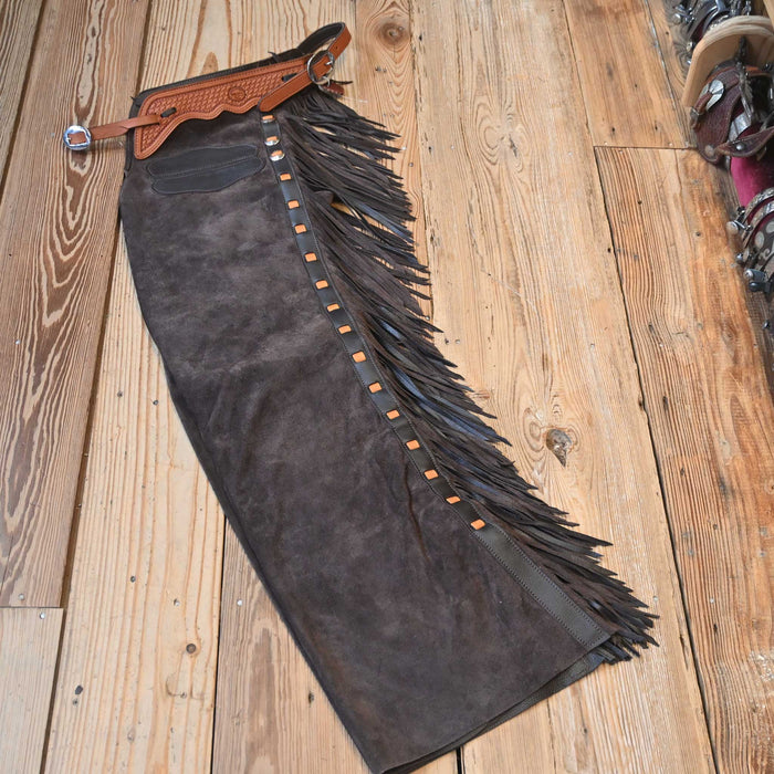 Teskey's Large Roughout Dark Brown Shotgun Chaps 2378