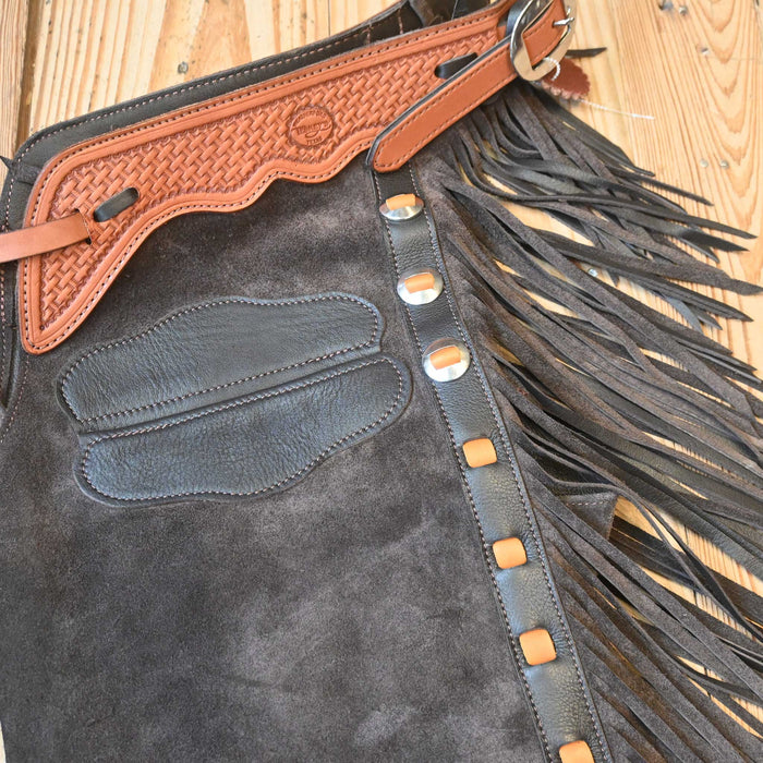 Teskey's Large Roughout Dark Brown Shotgun Chaps 2378