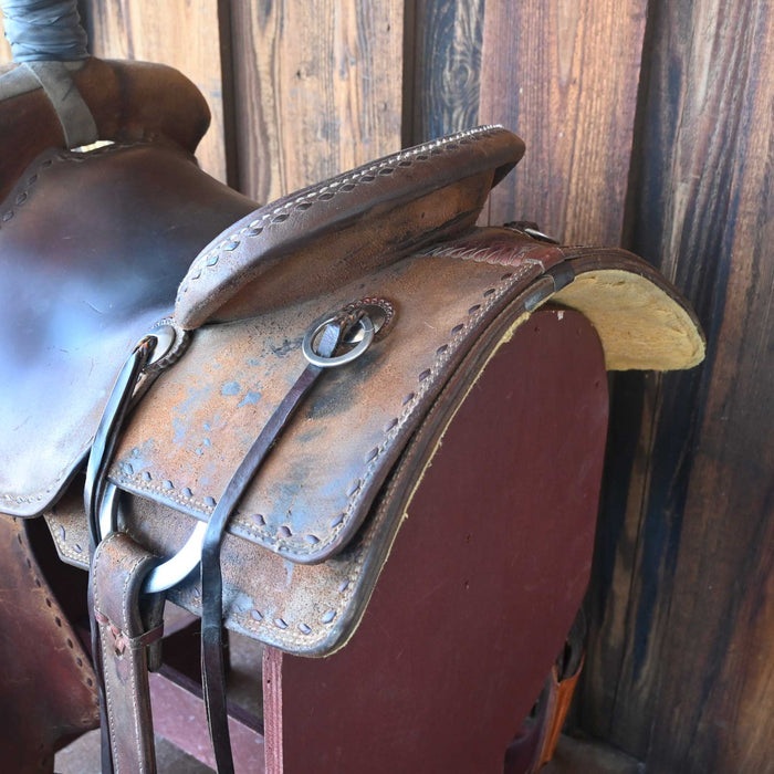 14" USED TESKEY'S RANCH CUTTER SADDLE
