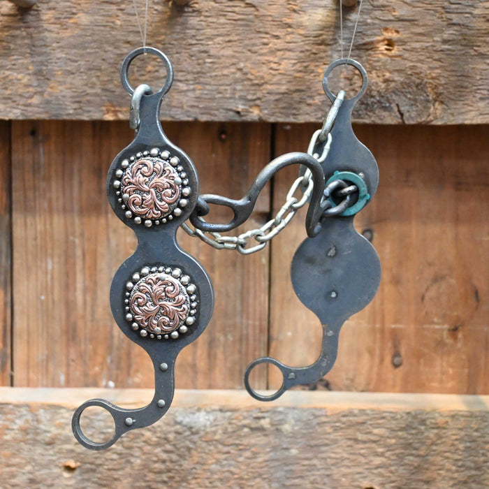 Paul Petska Ported Chain Bit w/Copper Swirl Conchos
