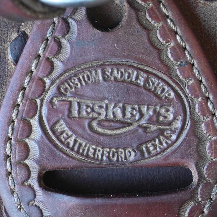 14" USED TESKEY'S RANCH CUTTER SADDLE