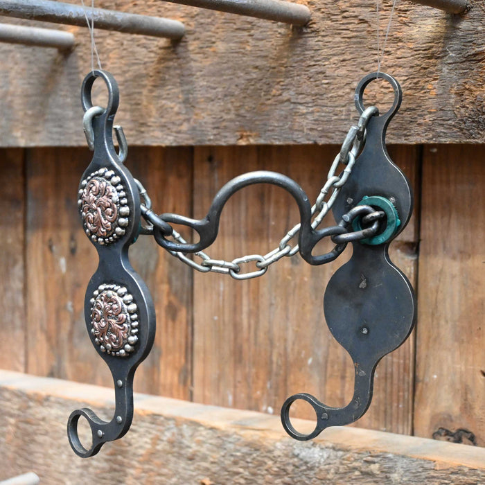 Paul Petska Ported Chain Bit w/Copper Swirl Conchos