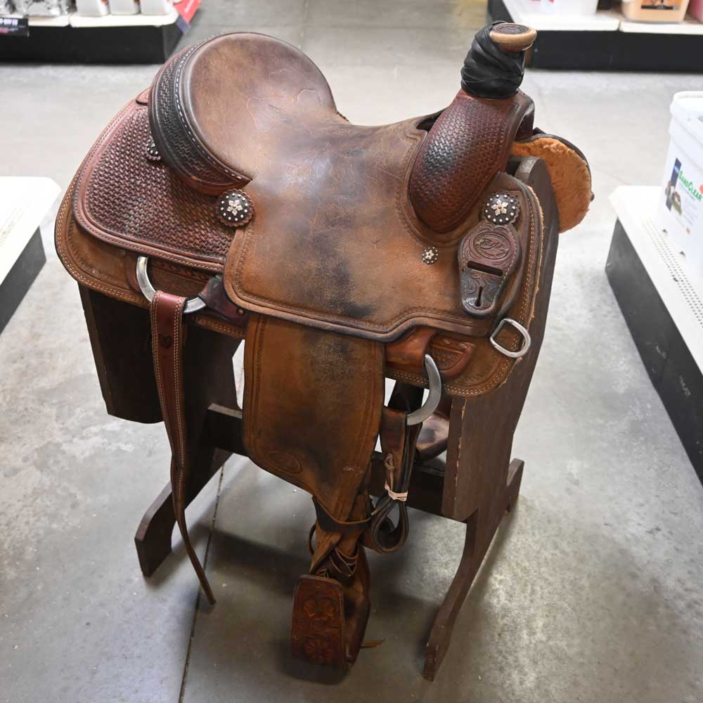 14" USED PATRICK SMITH ROPING SADDLE Saddles Patrick Smith   