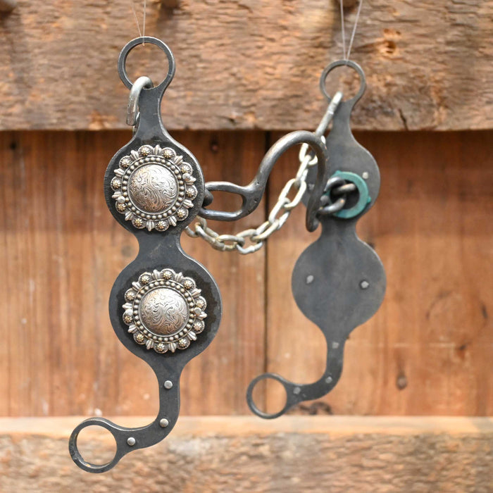 Paul Petska Ported Chain Bit w/Classic Silver Conchos