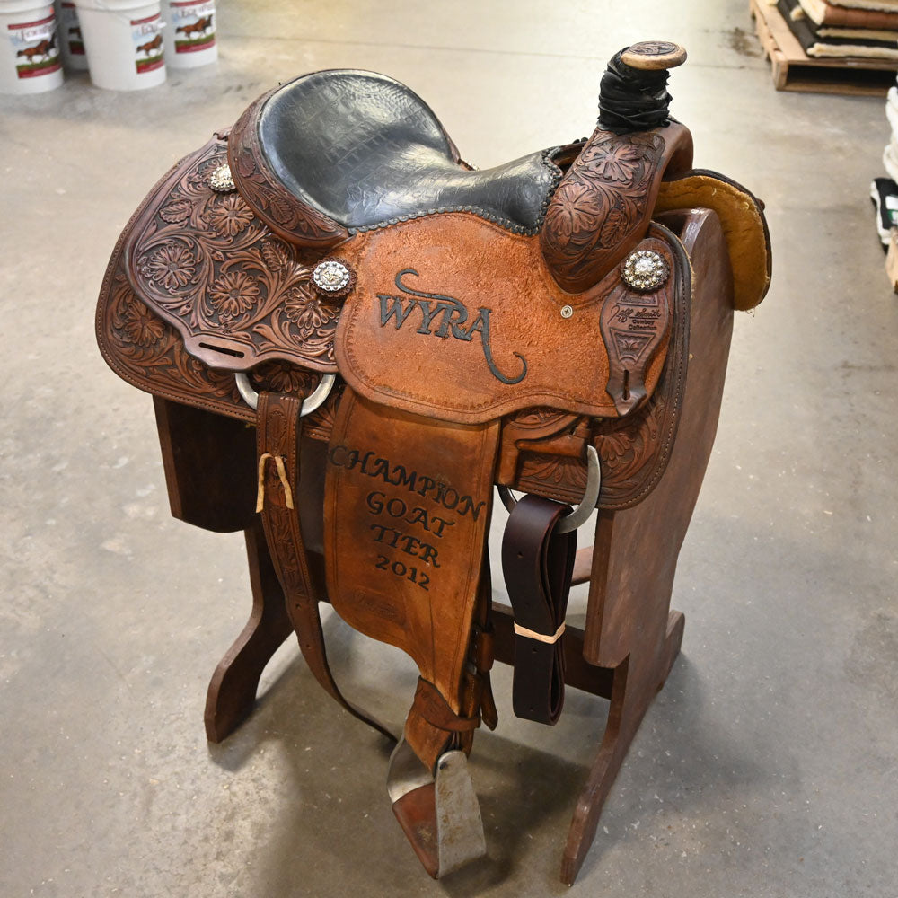 14" USED JEFF SMITH ROPING SADDLE Saddles Jeff Smith