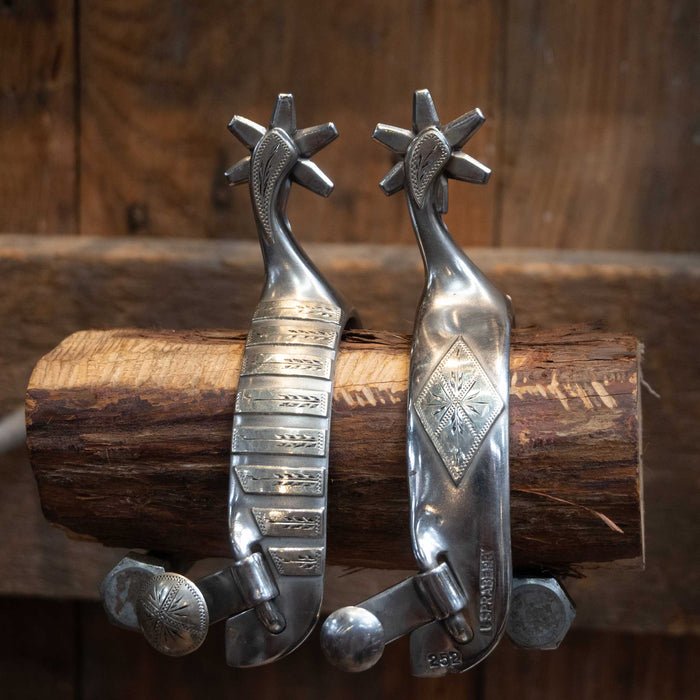 L. Spraberry Silver Mounted 6Pt. Spurs