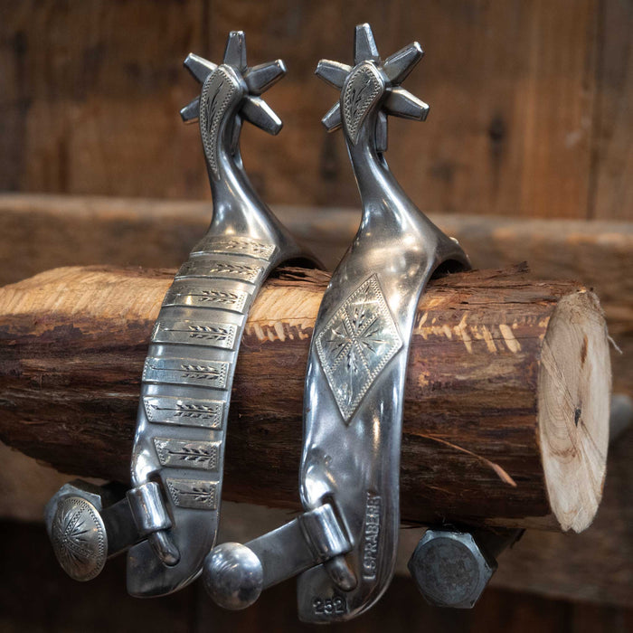 L. Spraberry Silver Mounted 6Pt. Spurs