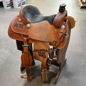 15.5" USED TESKEY'S TEAM ROPING SADDLE Saddles Teskey's Saddlery