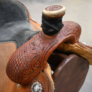 15.5" USED TESKEY'S TEAM ROPING SADDLE Saddles Teskey's Saddlery