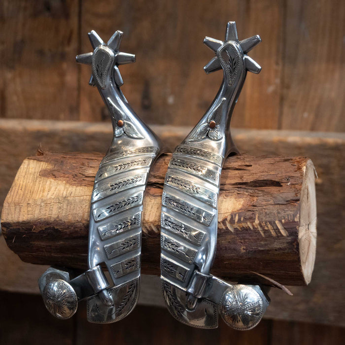 L. Spraberry Silver Mounted 6Pt. Spurs
