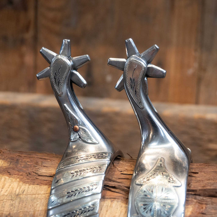 L. Spraberry Silver Mounted 6Pt. Spurs