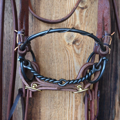 Locked O-Ring Twisted Snaffle Combo Bridle Rig w/All New Leather Tack - Rigs misc